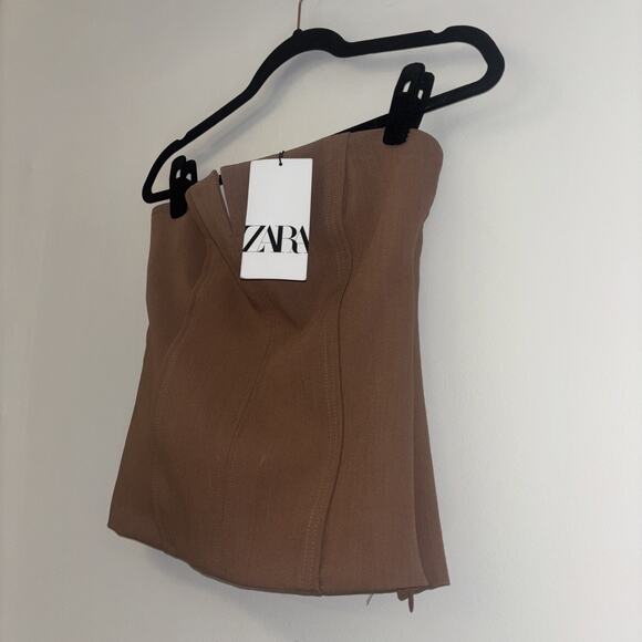 NWT Women’s Knit Tank Beige Tub Top Pink Sz Sm Corset‎ Top Neutral Event Concert - Picture 7 of 15